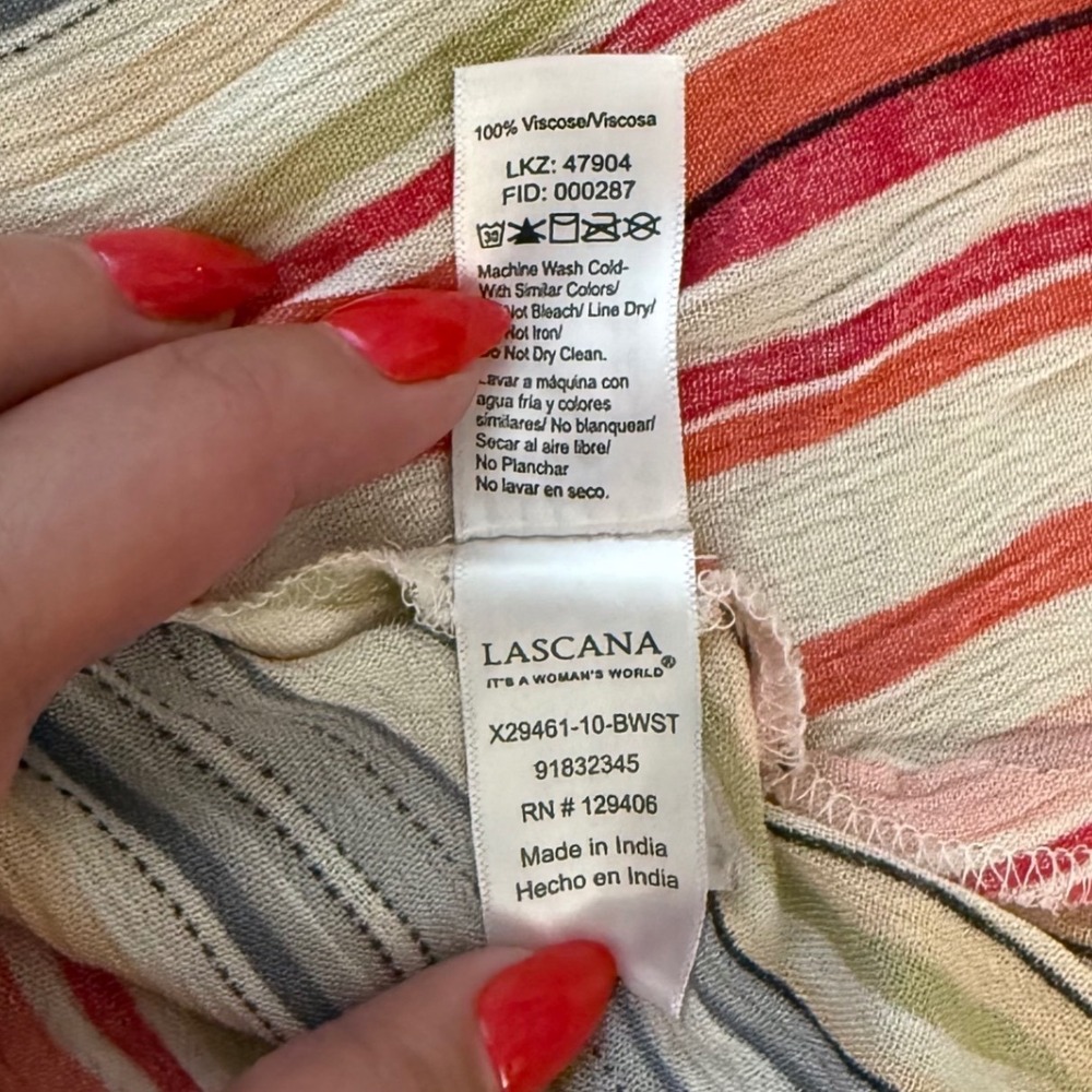 Lascana Striped Swim Cover Up Mini Dress Womens Size 10 Multicolor Beachwear NWT - Picture 7 of 10